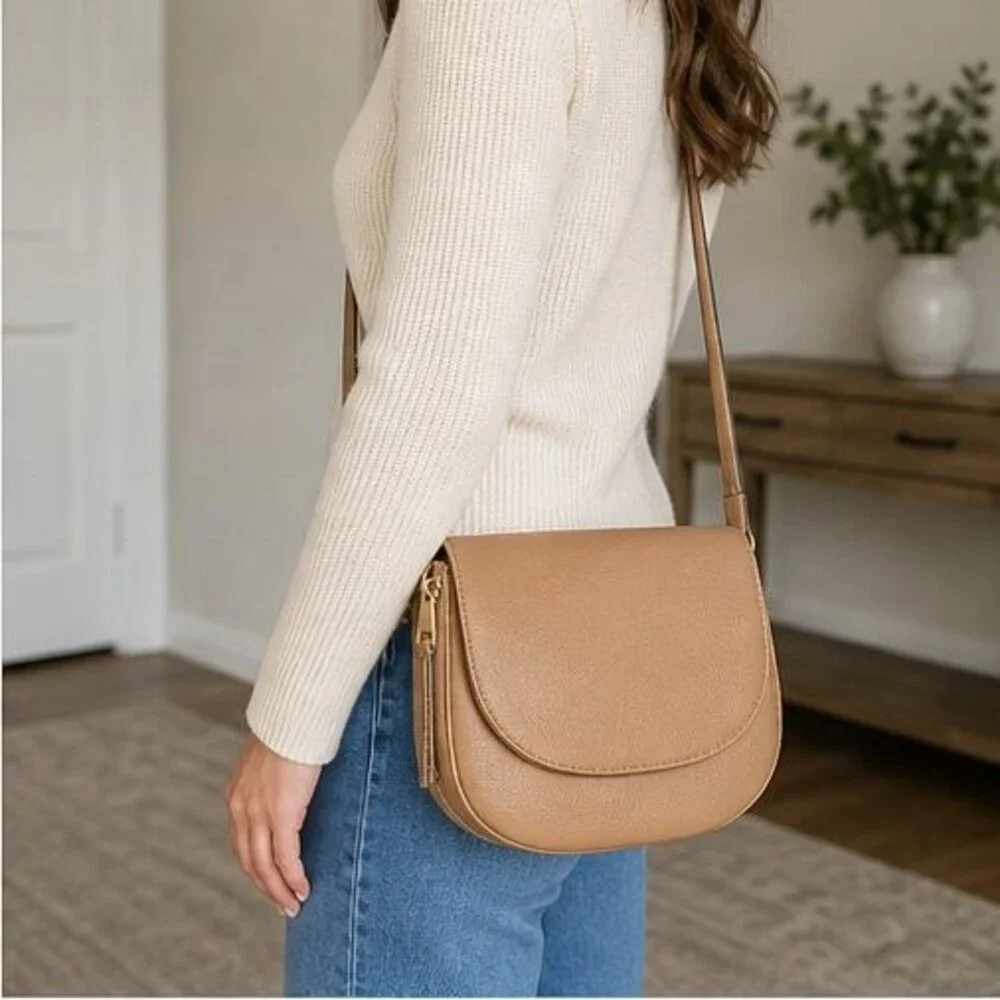 Camel Faux Leather Bag